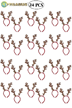 CERCHIETTO FRONTINO RENNA DI BABBO NATALE MARRONE (CF 24 PZ)